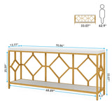 2 Tier Console Storage Open Shelves Behind Couch Table