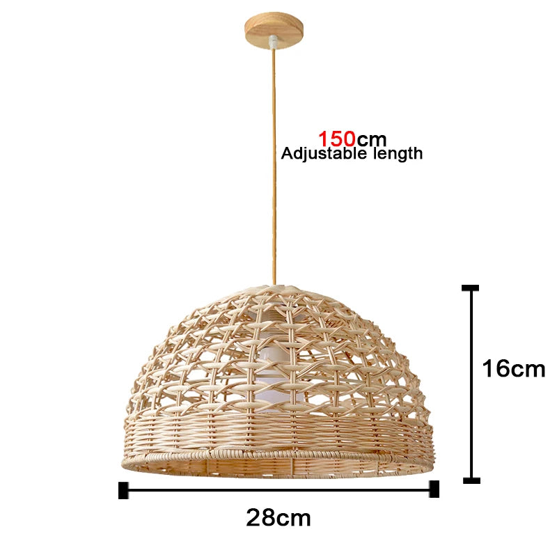 Bamboo Chandelier Pendant Lamp Hanging Wood Ceiling Light