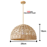 Bamboo Chandelier Pendant Lamp Hanging Wood Ceiling Light