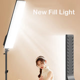 LED Rectangular Video Dimmable Lighting Kit Long Arm Tripod Stand