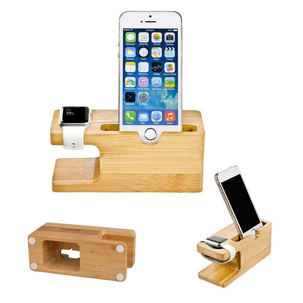 Wooden Charging Base for Apple Watch Phone Holder