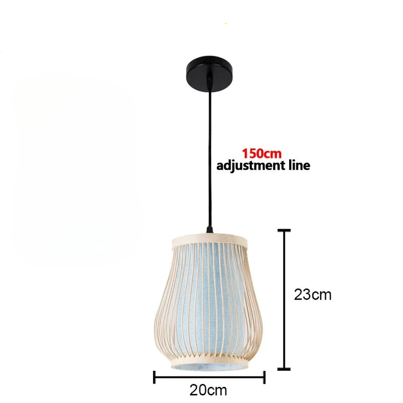 Bamboo Chandelier Pendant Lamp Hanging Wood Ceiling Light