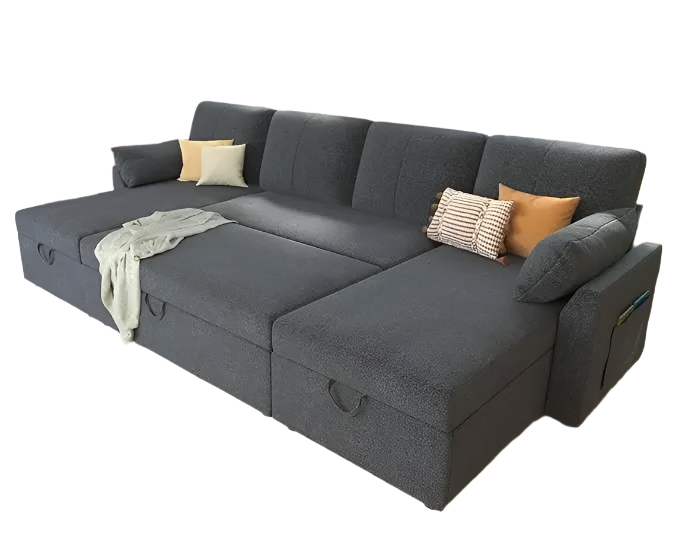 Oversized 2 in 1 Pull Out Bed Double Storage Sofa