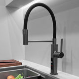 LED Panel Deck Mounted Flexible Hose Sink Kitchen Faucet