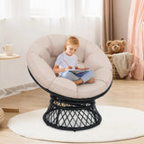 Round 360° Swivel Rattan Thick Cushion Chair