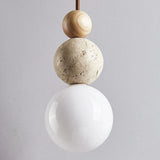 Bedside Led Chandelier Stone Wood Pendant Lamp