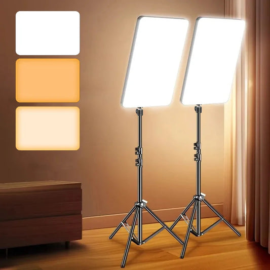 LED Rectangular Video Dimmable Lighting Kit Long Arm Tripod Stand