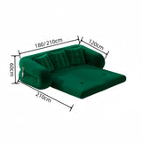Compressed Folding Double Sleep Rounded Armrest Sofa