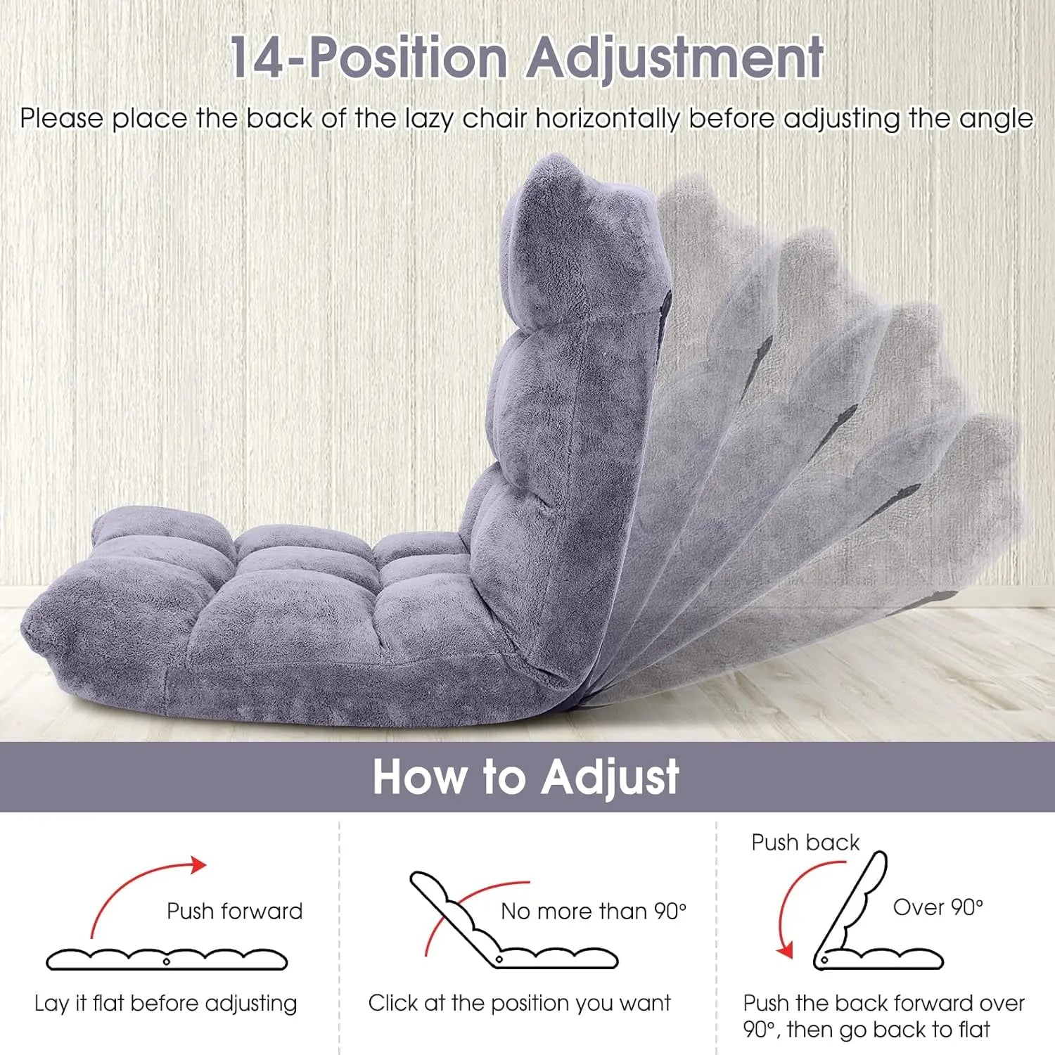 Back Support Foldable Adjustable Position Cushion