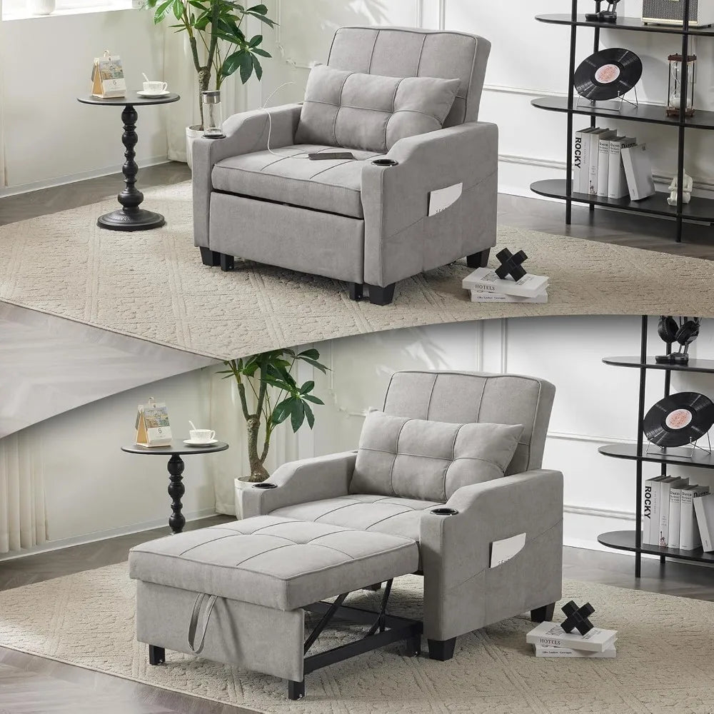 Sleeper 3 in 1 Convertible Bed Adjustable Recliner Sofa