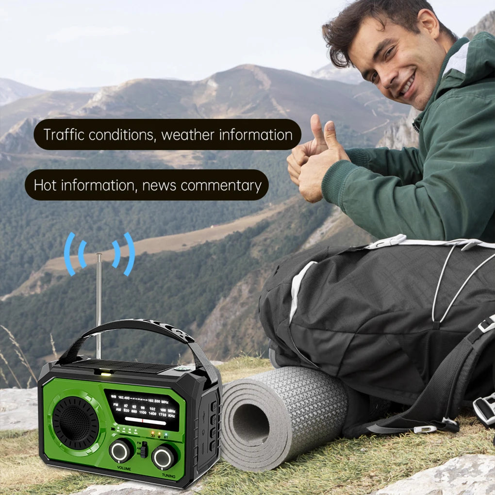 Weather Hand Crank Solar Charging SOS Alarm Radio
