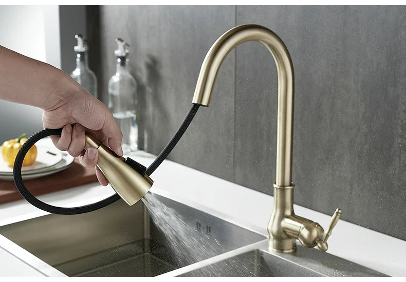 3 Water Modes Pull Out Tap Sprayer Kitchen Faucet