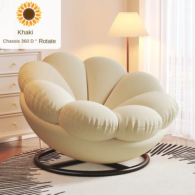 Sunflower Shape Detachable Cushion Swivel Chair