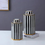 Hexagonal Striped Grid Pot Modern Minimalist Vase