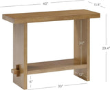 2 Tier Entryway Wood Accent Storage Console Table