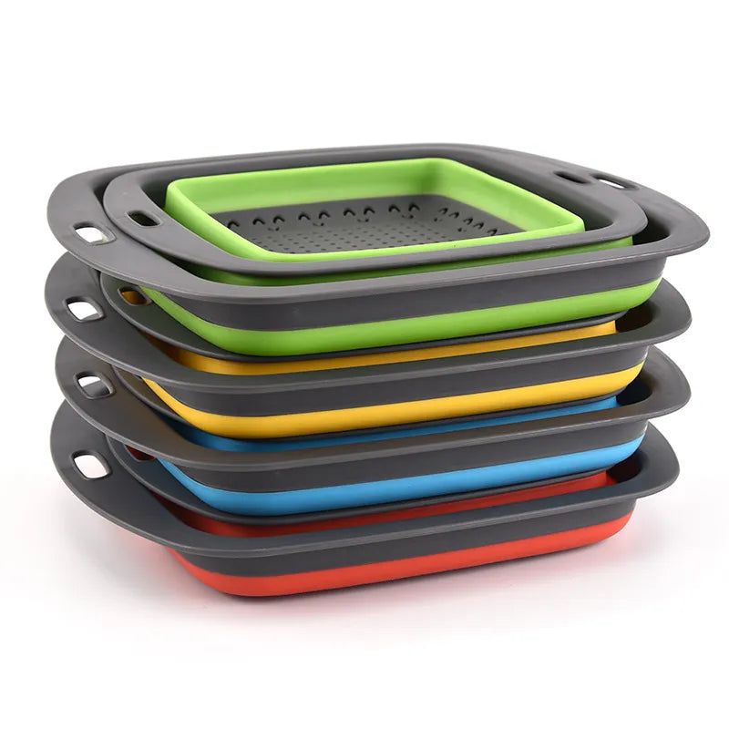 Silicone Square Folding Colander Drainer