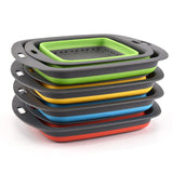 Silicone Square Folding Colander Drainer