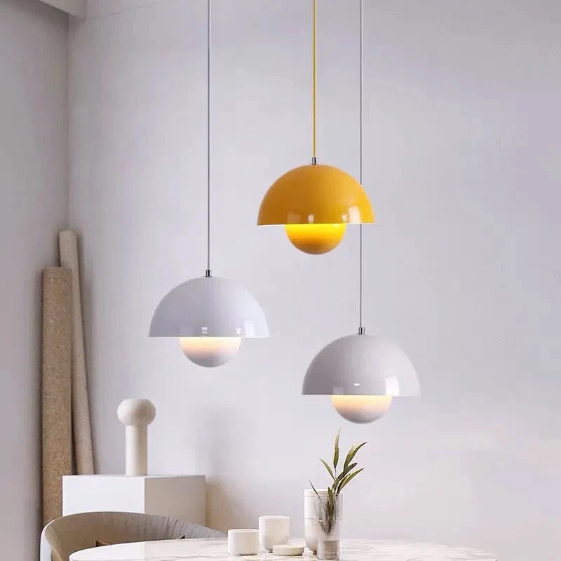 Nordic Flower Semicircular Hanging Pendant Lamp