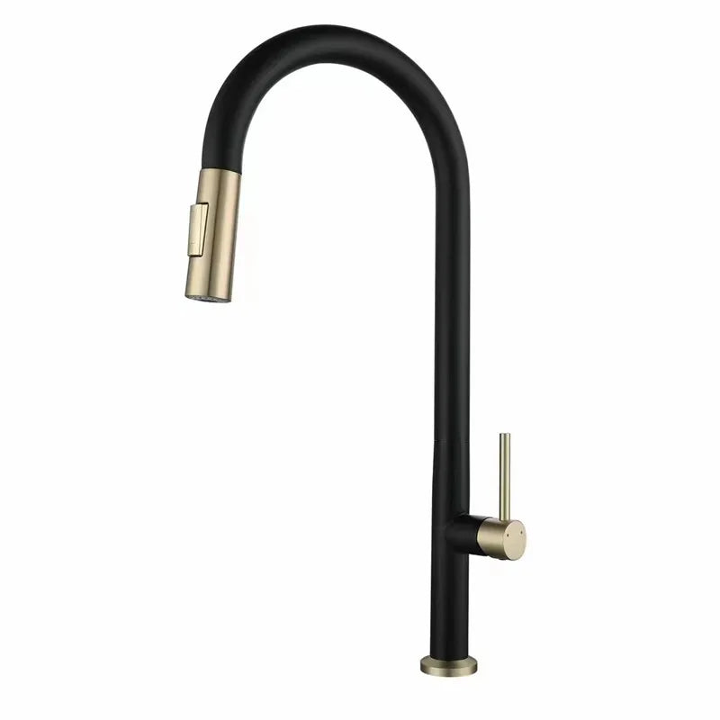 360 Rotation Pull Out Deck Mounted Sink Kitchen Faucet