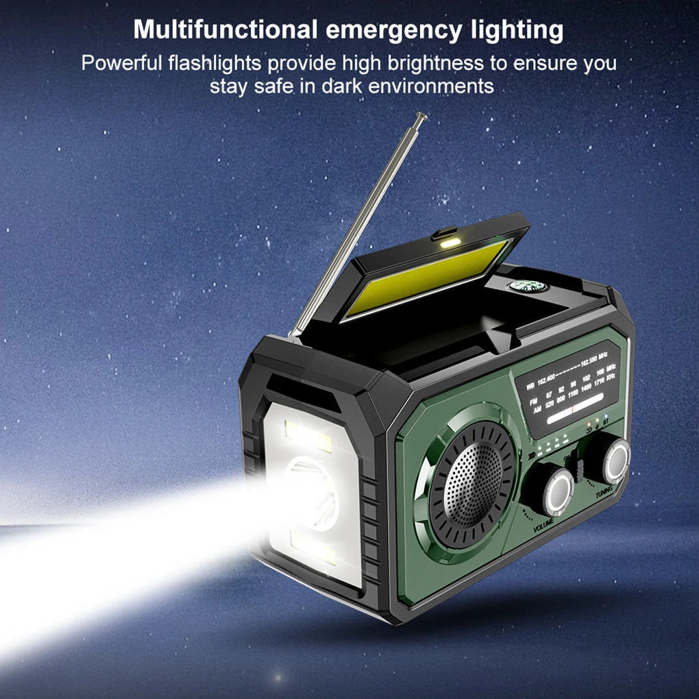 Weather Hand Crank Solar Charging SOS Alarm Radio