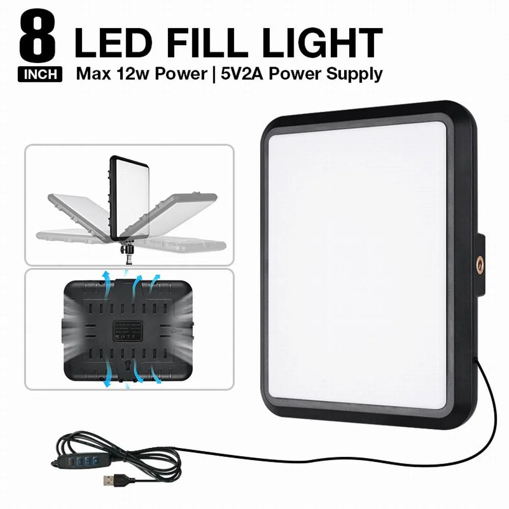 Led Panel Tripod Studio Fill Lamp Light Stand