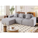 L-Shaped 4-Seater Corner Sofa, Deep Seat Design