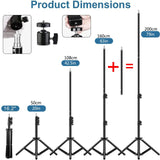 RGB LED Tube Light Stick Dimming Rechargeable Battery Tripod