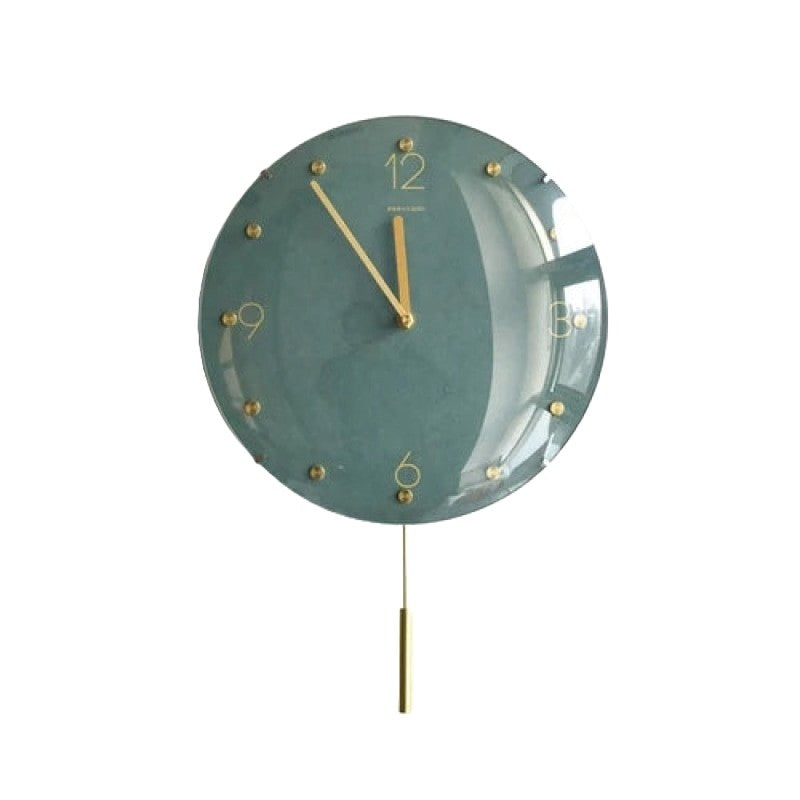 Wall Clock Classic Metallic Nordic Vintage Metal Pendulum