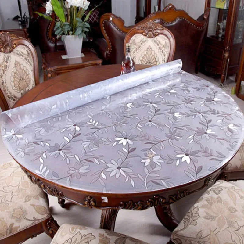 Waterproof PVC Transparent Round Tablecloth