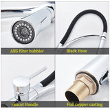 360 Degree Rotation Pull Down Sprayer Sink Faucet