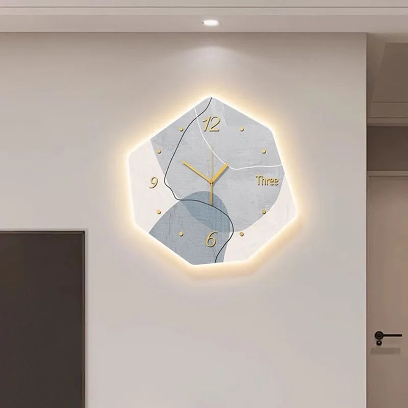 Wall Clock Luminous Abstract Modern Geometric Style