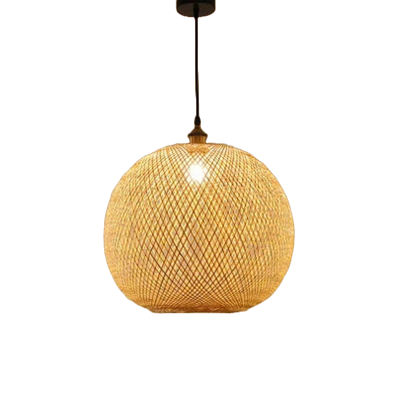 Bamboo Weaving Spherical Pendant Lamp