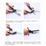 2 In 1 Multi Kitchen Tool Knife Stainless Steel Cutting Scissors