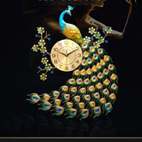 Gold Peacock Wall Clocks Luxury Movement Mechanism