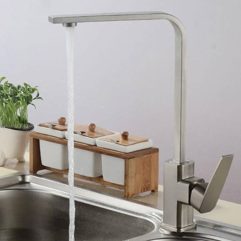 Kitchen 360 Degree Rotating Sink Deck Mounted Faucet