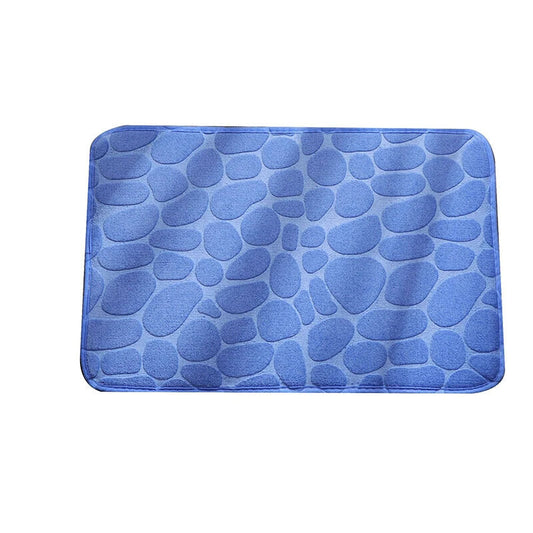 Cobblestone Embossed Absorbent Bathroom Rug Non-Slip Doormat