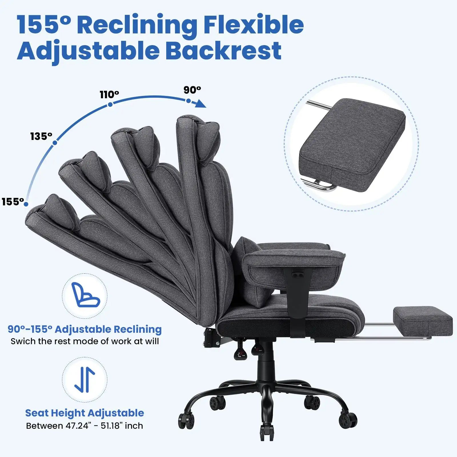 Office Cushion Massage Lumbar Pillow Adjustable Armrest Chair