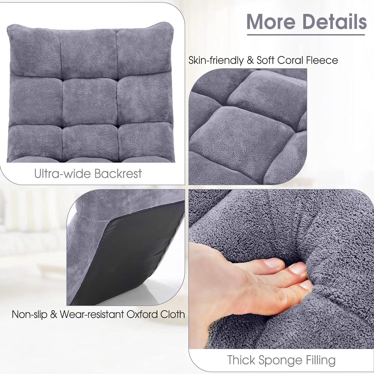 Back Support Foldable Adjustable Position Cushion