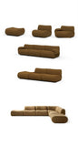 L Shaped Velvet Ottoman Corner Compressed Sofa