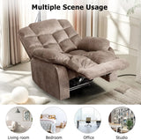 Overstuffed Backrest Reclining Footrest Padded Seat Sofa