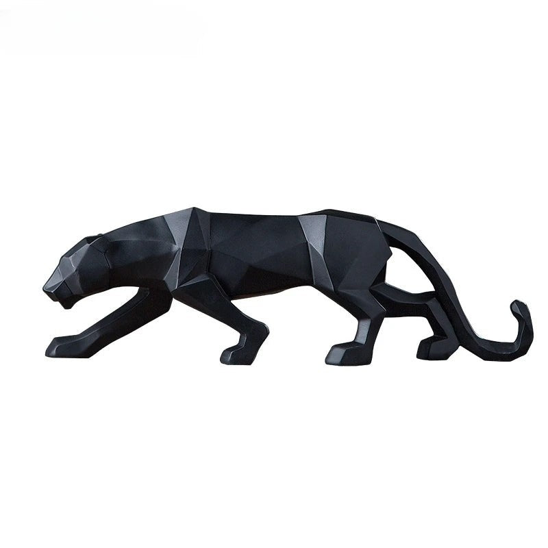 Panther Statue Abstract Geometric Style Resin Sculpture