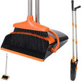 Long Handled Dustpan and Brush with Tooth Scraper