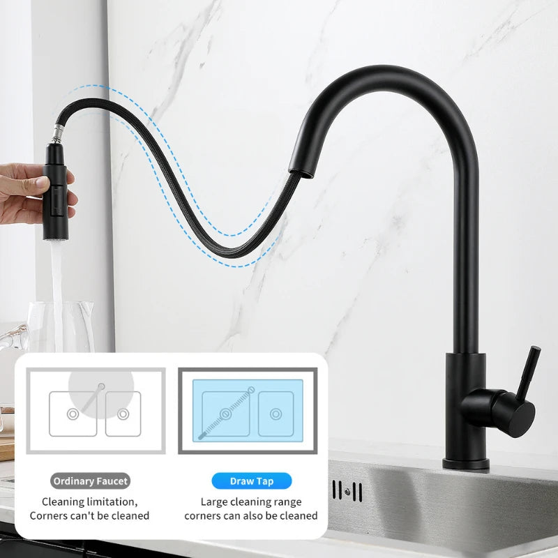 Two Function Single Handle Pull Out Deck Mounted Faucet