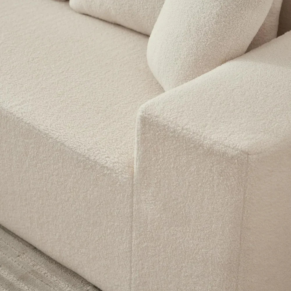 5-Seater Modular Sectional Couch in Sherpa Fabric