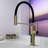 LED Panel Deck Mounted Flexible Hose Sink Kitchen Faucet
