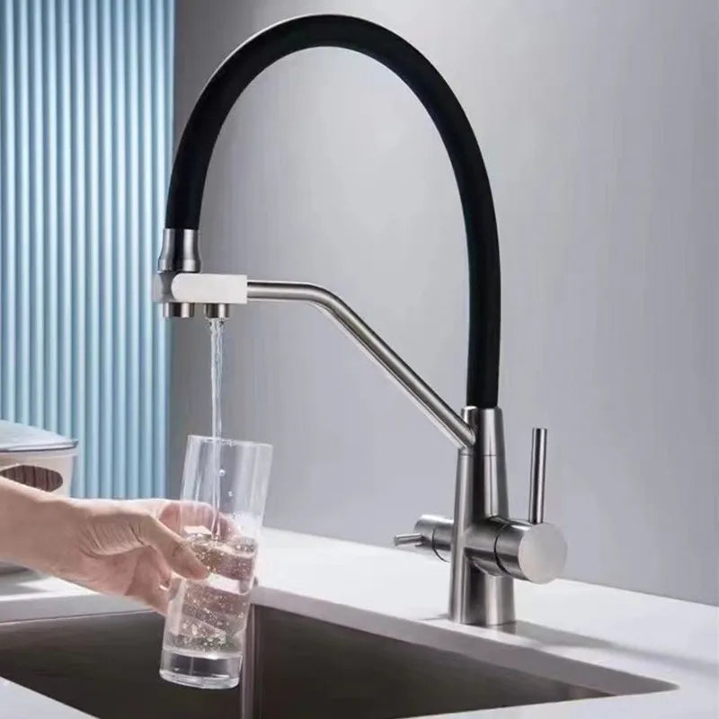 3 Way Kitchen Tap Extendible Shower Head 360° Faucet