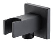Soporte Cuadrado Para Mango De Ducha Con Salida De Agua Negro Mate