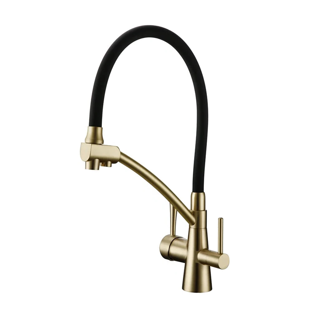 Pull Out Double Handle Single Hole Kitchen Faucet