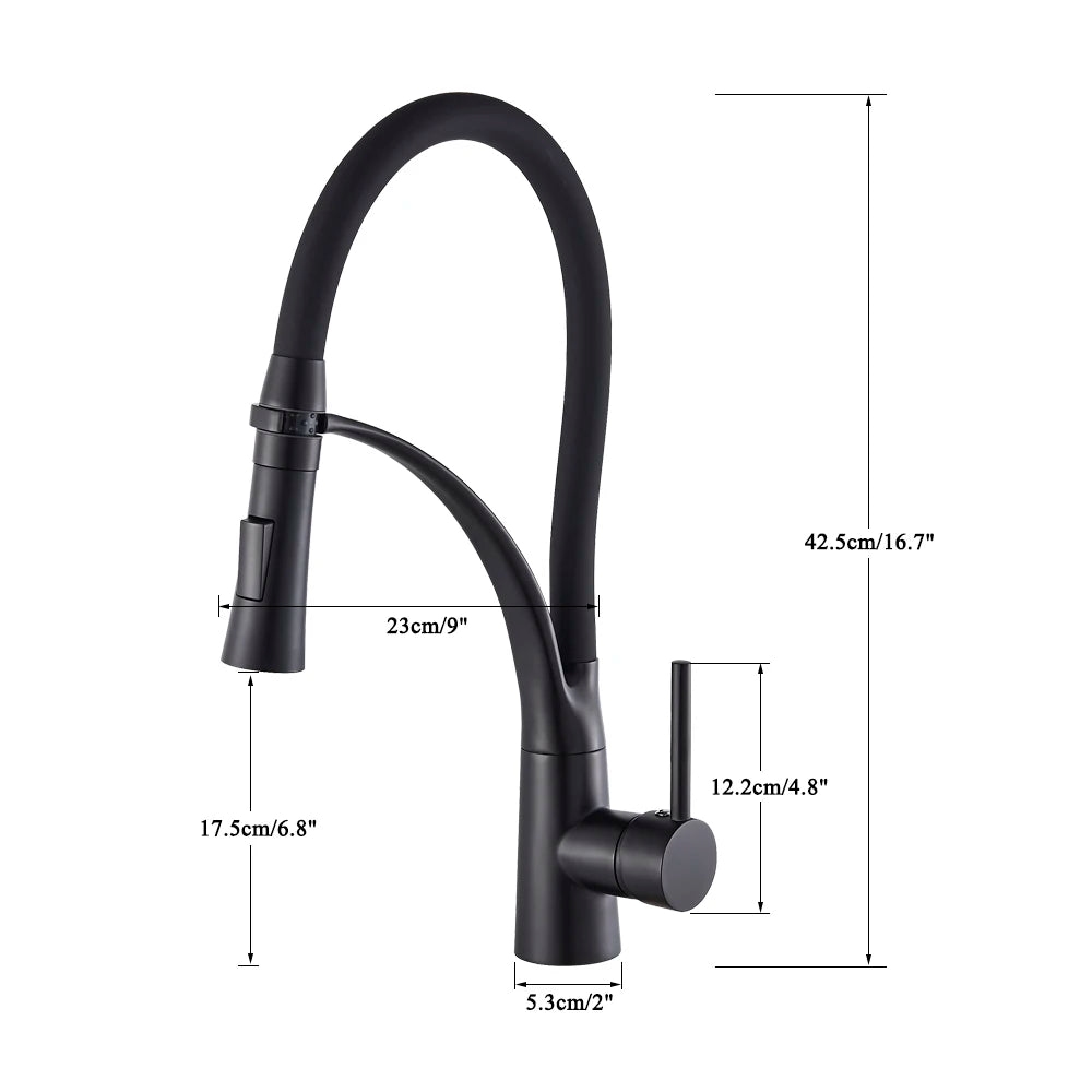 360 Degree Rotation Pull Down Sprayer Sink Faucet