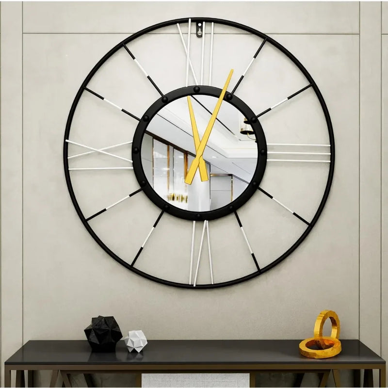 Metal Frame Silent Wall Decor Clock